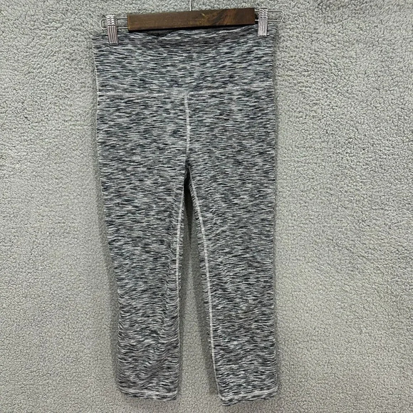 GAP womens legging Small black white capri‎ space dye heathered active gym - Picture 1 of 7